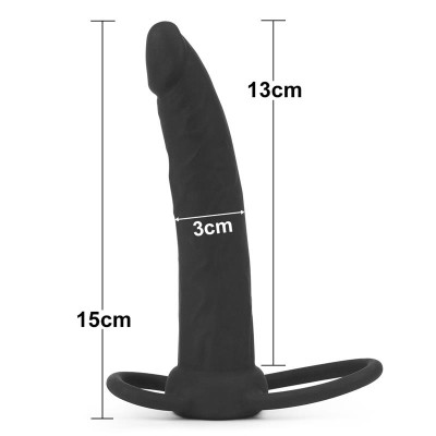 Dildo Anal con Doble Anillo Negro Dildo Anal con Doble Anillo Negro