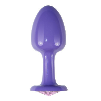 Plug Anal de Metal Purpura Rosebud con Joya Rosa Plug Anal de Metal Purpura Rosebud con Joya Rosa