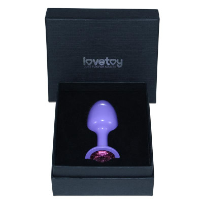 Plug Anal de Metal Purpura Rosebud con Joya Rosa Plug Anal de Metal Purpura Rosebud con Joya Rosa