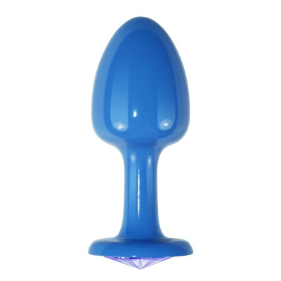Plug Anal de Metal Azul Rosebud con Joya Azul Plug Anal de Metal Azul Rosebud con Joya Azul