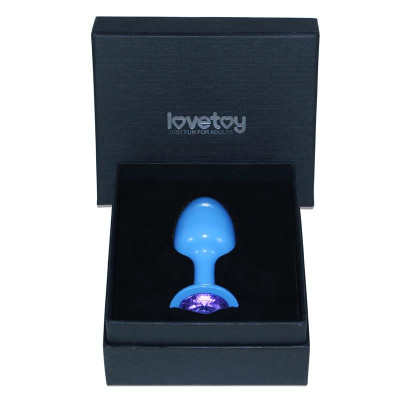 Plug Anal de Metal Azul Rosebud con Joya Azul Plug Anal de Metal Azul Rosebud con Joya Azul