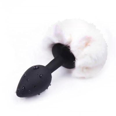 Plug Anal con Pompon Blanco Talla S Plug Anal con Pompon Blanco Talla S
