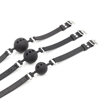 Mordaza de Bola Transpirable Silicona 5 cm Talla L Negro Mordaza de Bola Transpirable Silicona 5 cm Talla L Negro