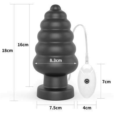 Plug Anal con Vibracion King Sized 7 Negro Plug Anal con Vibracion King Sized 7 Negro