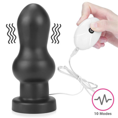 Plug Anal con Vibracion King Sized 7 Negro Plug Anal con Vibracion King Sized 7 Negro