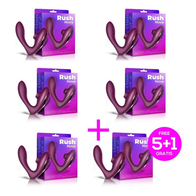 Pack 51 Rush Nova Vibrador y Succionador de Clitoris 2 Motores Independietnes USB Pack 51 Rush Nova Vibrador y Succionador de Clitoris 2 Motores Independietnes USB