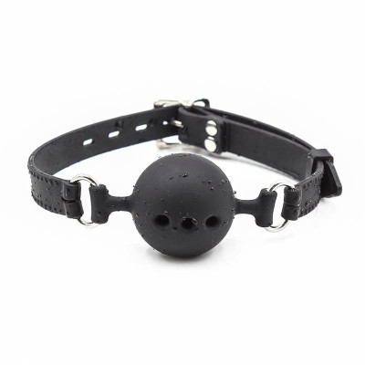 Mordaza de Bola Transpirable de Silicona 45 cm Talla M Negro Mordaza de Bola Transpirable de Silicona 45 cm Talla M Negro