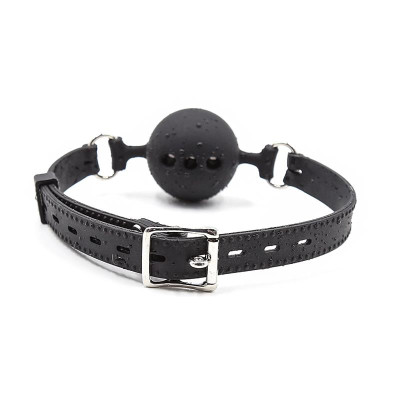 Mordaza de Bola Transpirable de Silicona 45 cm Talla M Negro Mordaza de Bola Transpirable de Silicona 45 cm Talla M Negro