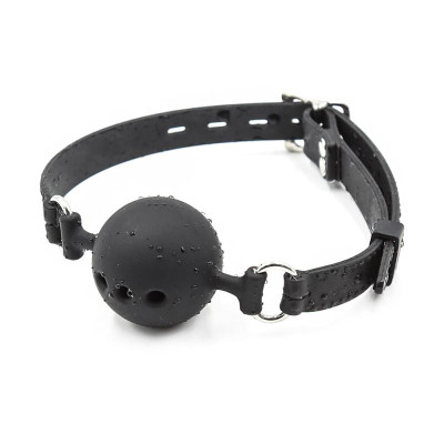 Mordaza de Bola Transpirable de Silicona 45 cm Talla M Negro Mordaza de Bola Transpirable de Silicona 45 cm Talla M Negro