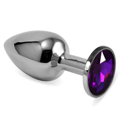 Plug Anal en Espiral Rosebud con Joya Purpura Plug Anal en Espiral Rosebud con Joya Purpura