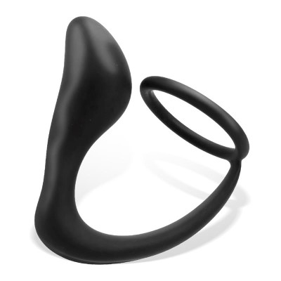 Randal Plug Anal con Anillo para el Pene Silicona Negro Randal Plug Anal con Anillo para el Pene Silicona Negro