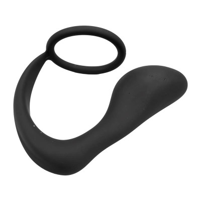 Randal Plug Anal con Anillo para el Pene Silicona Negro Randal Plug Anal con Anillo para el Pene Silicona Negro