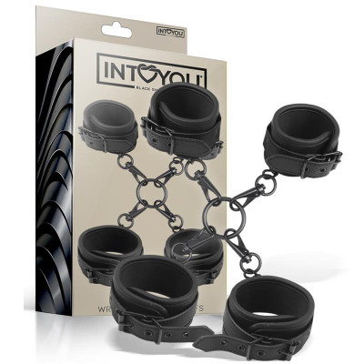 Set de Esposas para Tobillos y Munecas Cuero Vegano Set de Esposas para Tobillos y Munecas Cuero Vegano