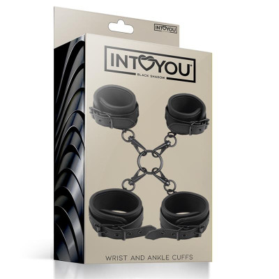Set de Esposas para Tobillos y Munecas Cuero Vegano Set de Esposas para Tobillos y Munecas Cuero Vegano