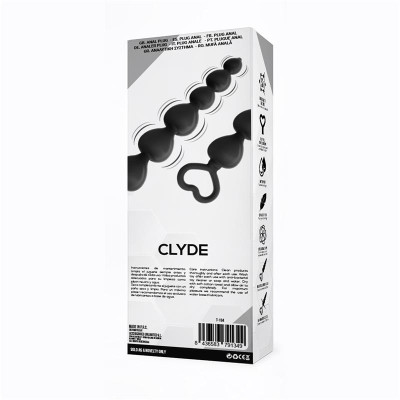 Clyde Plug Anal con Bolas con Aro de Facil Extraccion Silicona Negro Clyde Plug Anal con Bolas con Aro de Facil Extraccion Silicona Negro