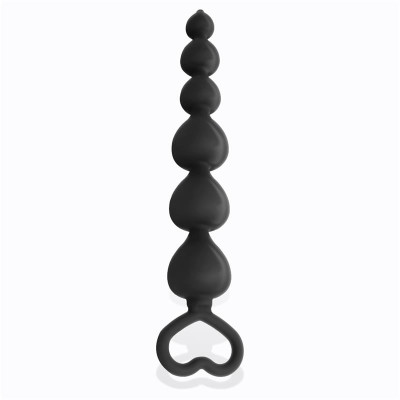 Clyde Plug Anal con Bolas con Aro de Facil Extraccion Silicona Negro Clyde Plug Anal con Bolas con Aro de Facil Extraccion Silicona Negro