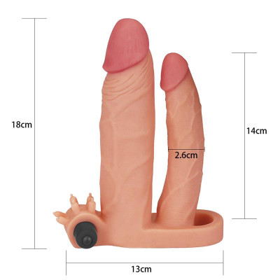 Funda para el Pene Doble con Vibracion 1 Funda para el Pene Doble con Vibracion 1