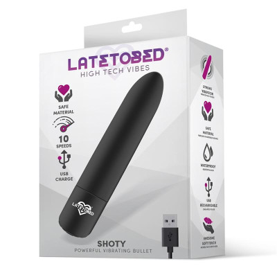 Shoty Bala Vibradora USB 10 Velocidades Potente Motor Negro Shoty Bala Vibradora USB 10 Velocidades Potente Motor Negro
