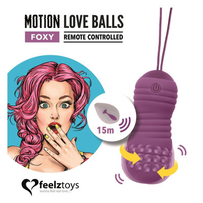 Huevo Vibrador Motion Love Balls con Control Remoto Foxy Purpura Huevo Vibrador Motion Love Balls con Control Remoto Foxy Purpura