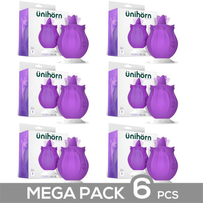 Pack 6 Unidades Purplerose Vibrador con Lengua Base Magnetica Pack 6 Unidades Purplerose Vibrador con Lengua Base Magnetica