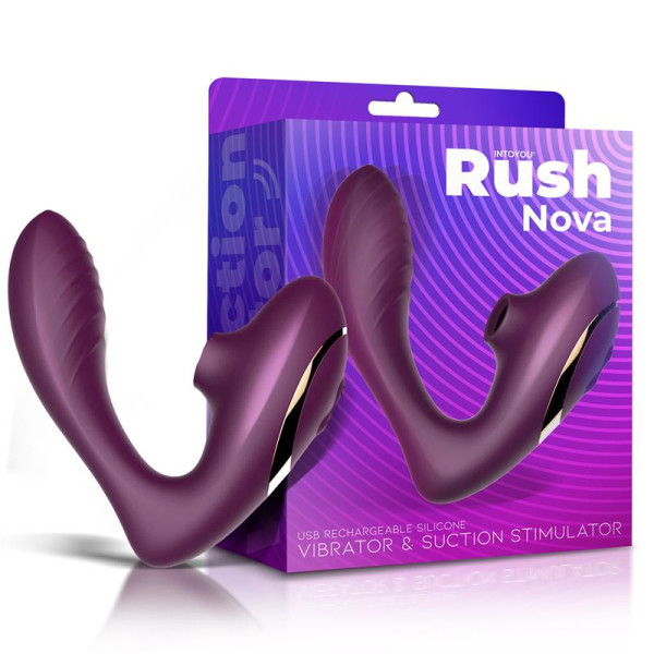 Rush Nova Vibrador y Estimulador Clítoris 2 Motores Independientes USB Silicona