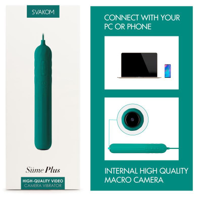 Vibrador con Camara y Cable Siime Plus Camera Verde Esmeralda Vibrador con Camara y Cable Siime Plus Camera Verde Esmeralda