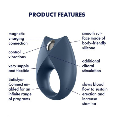 Royal One Anillo Vibrador con APP Azul Royal One Anillo Vibrador con APP Azul