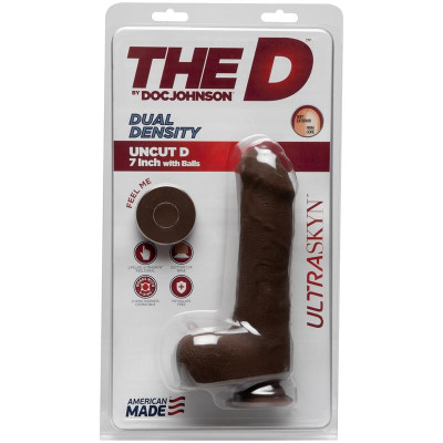 Dildo Dual Density Uncut D con Testiculos 7 Ultraskyn Chocolate