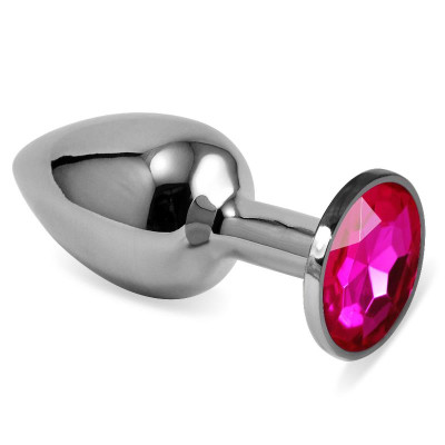Plug Anal Plateado Rosebud Classic con Joya Fuchsia Talla S Plug Anal Plateado Rosebud Classic con Joya Fuchsia Talla S