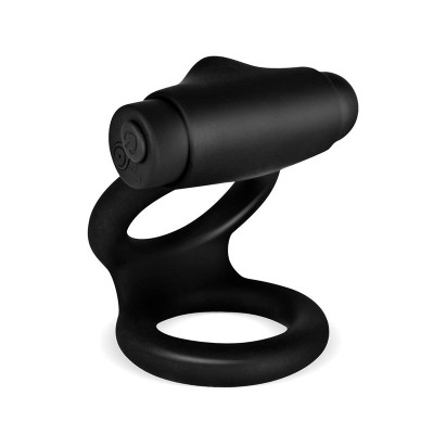 Denver Anillo Doble con Bala Vibradora USB Silicona Negro Denver Anillo Doble con Bala Vibradora USB Silicona Negro