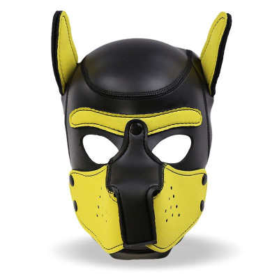 Hound Mascara de Perro Neopreno Hocico Extraible Negro Amarillo Talla Unica