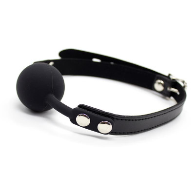 Mordaza de Bola Lisa de Silicona 4 cm Ajustable Negro Mordaza de Bola Lisa de Silicona 4 cm Ajustable Negro