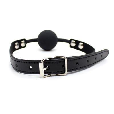 Mordaza de Bola Lisa de Silicona 4 cm Ajustable Negro Mordaza de Bola Lisa de Silicona 4 cm Ajustable Negro