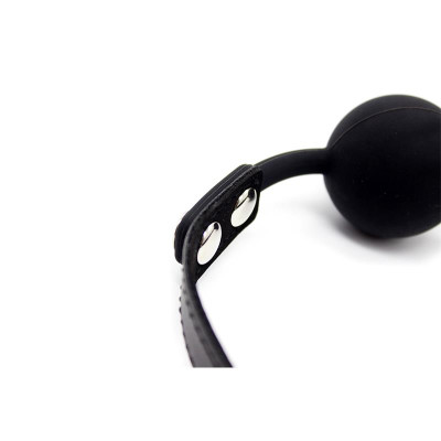 Mordaza de Bola Lisa de Silicona 4 cm Ajustable Negro Mordaza de Bola Lisa de Silicona 4 cm Ajustable Negro