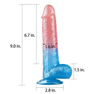 Dildo Dazzle Studsv 9 Rosa y Azul Dildo Dazzle Studsv 9 Rosa y Azul