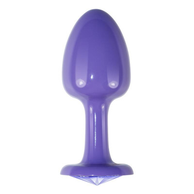 Plug Anal de Metal Purpura Rosebud con Joya Azul Plug Anal de Metal Purpura Rosebud con Joya Azul