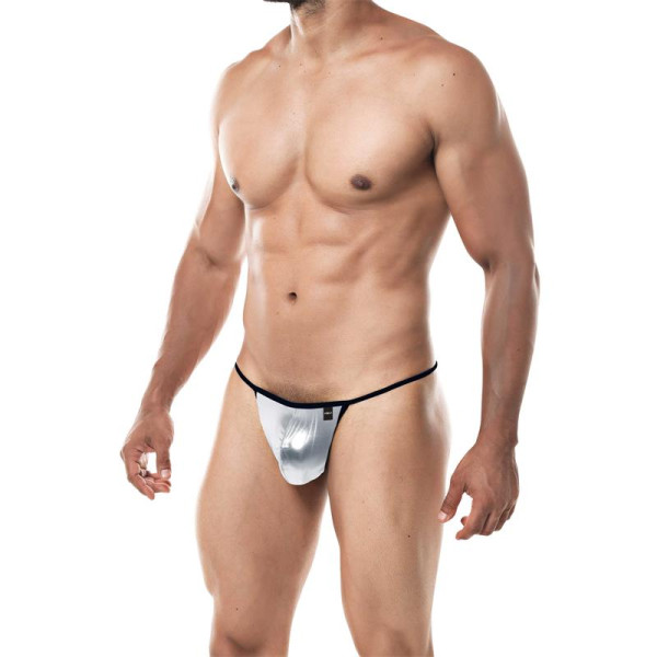 Tanga G-String Provocative Plateado Skai