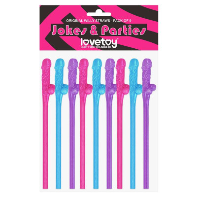 Pajitas Pene Vario Color Pack de 9 Pajitas Pene Vario Color Pack de 9