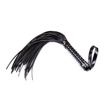 Flogger con Mango Brillante 44 cm Negro Flogger con Mango Brillante 44 cm Negro