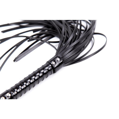 Flogger con Mango Brillante 44 cm Negro Flogger con Mango Brillante 44 cm Negro